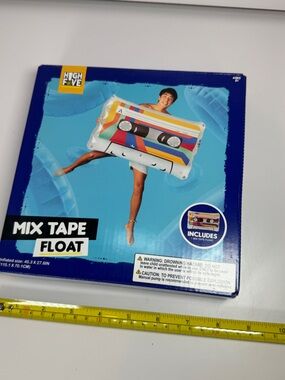 New High Five retro MIX TAPE Cassette Inflatable Pool Float 45.3 in X 27.6